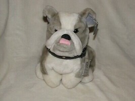 Princess Soft Toys Stuffed Plush Brutus Bulldog Gray White Black Collar ... - £47.36 GBP
