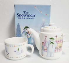 The Snowman ＆ Snow dog Cup Tea Pot Tea for one 2013 Old Rare - $119.68