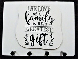 Wall Mounted Keychain Holder Rack -&quot;The Love of Family is Life&#39;s Greates... - £14.91 GBP