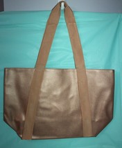Saks Fifth Avenue Pebble Poly Leather Rose Gold Color Handbag Tote Bag 1... - £15.56 GBP
