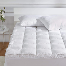Luxury Overfilled Extra Thick Mattress Pad Cotton Pillow Top Topper Deep Pocket - £59.77 GBP+