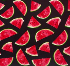 Richloom Melon Noir Black Watermelon Outdoor Multipurpose Fabric By Yard 54&quot;W - £7.98 GBP