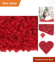 Luxury 3000 Dark Red Silk Rose Petals for Weddings &amp; Anniversary Celebra... - $13.81