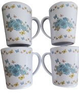 Four (4) ~ Gold Coast~ Melamine ~ 12oz ~ Coffee Cups ~ BUTTERFLY FLORAL - $30.67 CAD