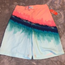 Boys Size XL 14-16 Wonder Nation Ombre Multi Tie Dye Swim Trunks Board Shorts  - £12.78 GBP