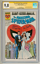 CGC SS 9.8 Amazing Spiderman Annual #21 SIGNED by John Romita Sr &amp; Wife Virginia - £3,107.39 GBP