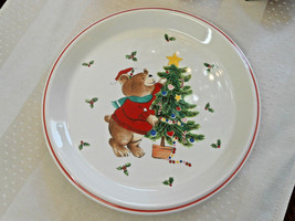 * Mikasa Trim The Tree Christmas Bear CC009 8&quot; Deep Child Santa Cookie P... - £11.01 GBP