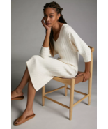 Anthropologie Maeve Maris Ribbed Sweater Dress Medium Cream $158 - £47.17 GBP