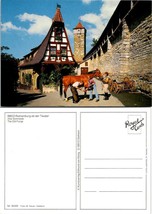 Germany Bavaria Rothenburg ob der The Old Forge Shoeing Horse Vintage Postcard - £7.37 GBP