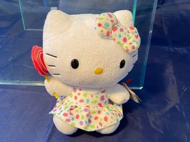 Hello Kitty Sanrio Ty Beanie Baby Confetti Lollipop Plush 2014 6&quot; Stuffe... - $12.19