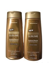 Lot x 2 L&#39;Oréal Sublime Luminous Bronzer Self-Tanning Lotion original formula  - £22.68 GBP