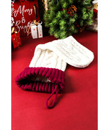 White Christmas Color Block Hanging Stocking Home Decoration - $11.03