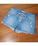 Mavi Jeans Co Shorts Size 29/8 Cut Offs Tie Fly Cotton Washed Blue Distr... - £30.82 GBP