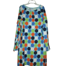 Patsy Aiken Chez Ami Belle cotton blue orange polka dot tunic dress Small NEW - £12.04 GBP