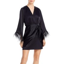 WAYF Women&#39;s Feather Wrap Mini Dress Black XS B4HP $138 - £23.66 GBP