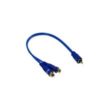 STINGER RCA Y 2F-1M BLUE INTERCONNECT (6") - $24.17