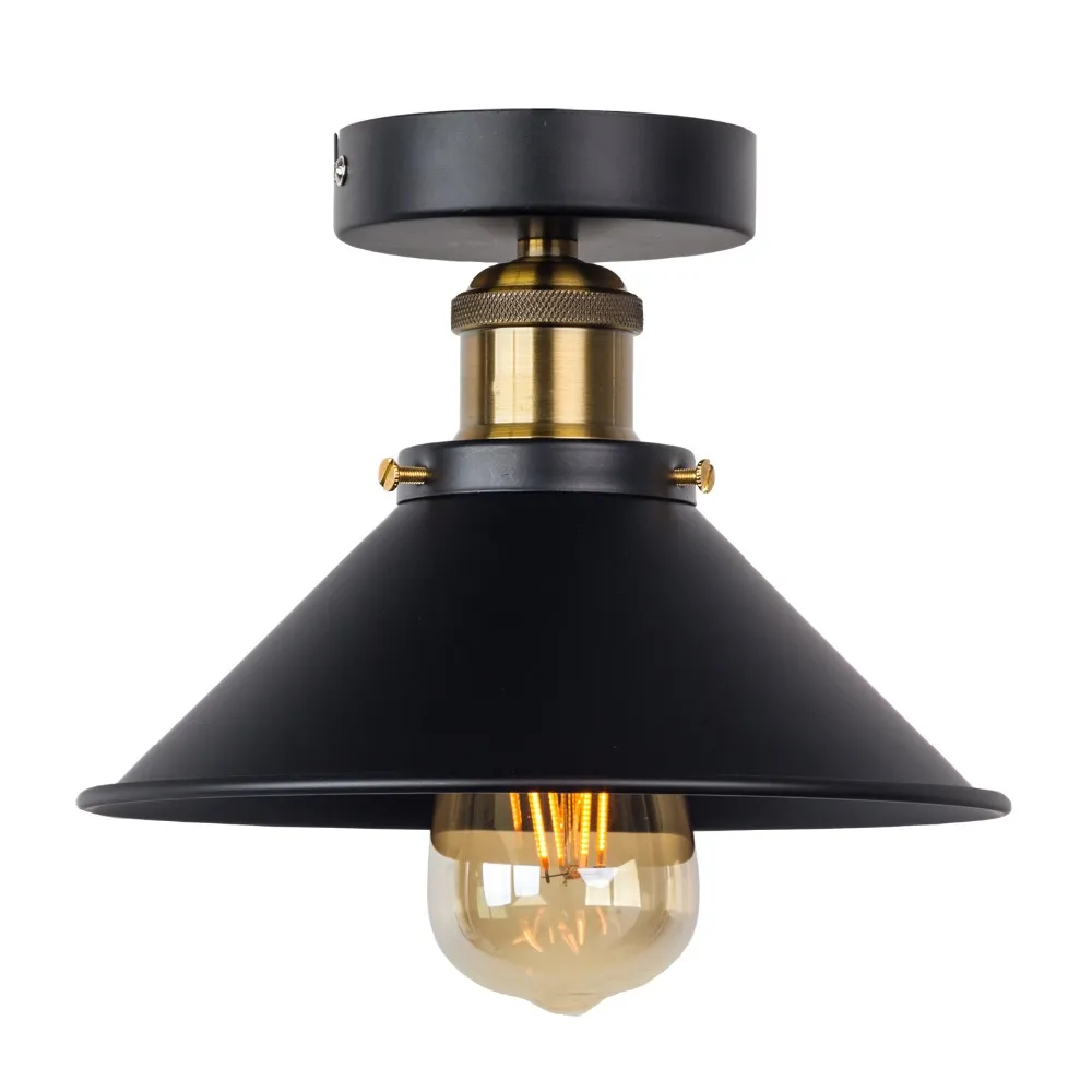 Vintage Industrial Rustic Flush Mount Ceiling Light Metal Lamp Fixture  ... - $21.56+