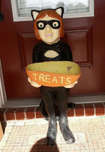 Halloween paper mache costume girl holds candy threat dish style of Susa... - $200.00