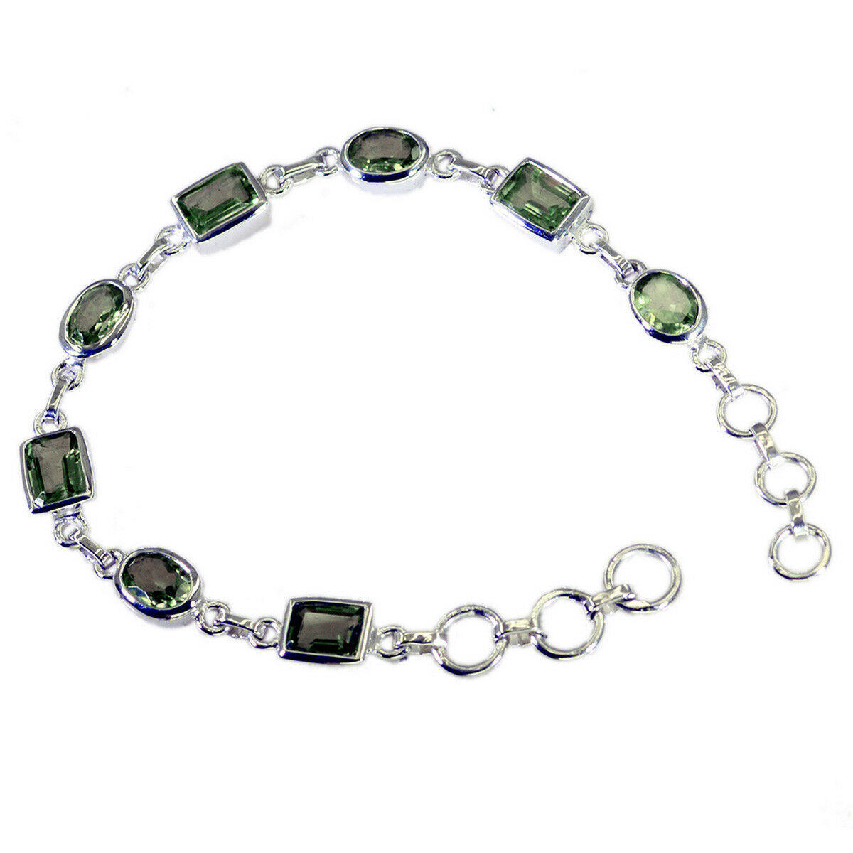 delicate Peridot 925 Solid Sterling Silver Green Bracelet Natural jewelr... - $30.68