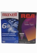 Lot of 2 Maxell and RCA 6 Hours Blank VHS Video Cassette Tape T-120 - £8.55 GBP