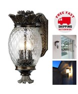 Brushed Bronze Outdoor Wall Mount Pineapple Sconce Coach Light Lamp Lant... - $1,880.15 MXN