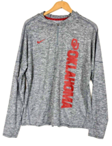 OU 1/4 Zip Large Womens Nike Pullover Dri Fit Oklahoma Sooners Heather Gray Knit - £29.16 GBP