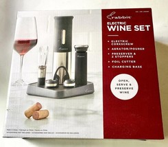 Rabbit Electric Wine Opener Set Corkscrew With Charging Base New In Box - £38.70 GBP