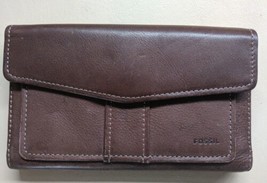 Fossil Medium Sized Brown Leather Envelope Bifold Wallet with Card Slots... - £15.81 GBP