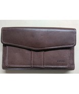Fossil Medium Sized Brown Leather Envelope Bifold Wallet with Card Slots... - $27.17 CAD