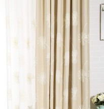 Vogol(2 Panels) Floral Pattern Embroidered Elegant Faux Linen, 52 X 63 Inch - £41.69 GBP