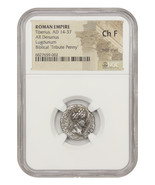 Ancient Roman: Tiberius (AD 14-37) AR Denarius NGC Choice Fine (Lugdunum) - £462.74 GBP