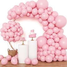 Pink Balloons 129Pcs Light Pink Balloons Different Sizes 18 12 10 5 Inch Pastel  - £14.37 GBP