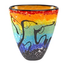 75 Mouth Blown Art Glass Oval Vase - £124.04 GBP