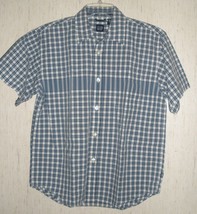 Excellent Boys Gap Navy Blue Plaid Shirt Size L (10) - $15.85