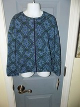 LuLaRoe Monroe Blue Flower Print Mosaic Jacket Size 8 Girl&#39;s NEW - $25.55