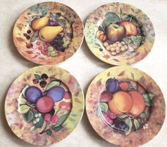 Email de Limoges 4 Salad / Dessert Plates Porcelain Still Life Mixed Fruits - £48.02 GBP