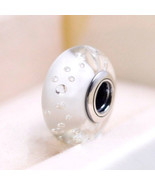 Clear Effervescence Fizzle Murano Glass Charm Bead For European Bracelet - $13.70 CAD