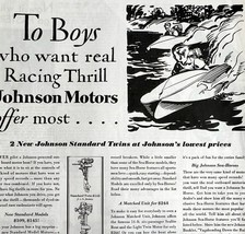1931 Johnson Motors Advertisement Antique Sea Horses Boats Nautical Ephe... - $554.45 MXN