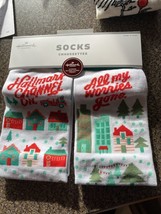 Hallmark Channel On All My Worries Gone Christmas Socks One Size Crew Gift Cute - £11.17 GBP