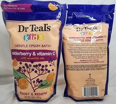 (2) Dr Teal&#39;s Kids Pure Epsom Salt Soak Elderberry Vitamin C &amp; Essential Oil 2lb - £22.74 GBP