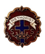 Vintage Methodist Pin Back Button Cross And Crown Religion Vintage E81A - $19.99