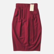 NWT MM. Lafleur Teresa 1.0 Midi in Bordeaux Washable Wool Twill Pencil Skirt 0 - £56.90 GBP