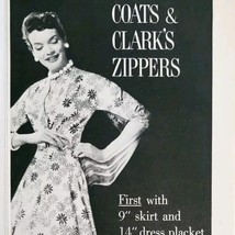 1956 Coats &amp; Clark Zipper Dresses Advertisement Vintage Clothing Fashion... - $19.99