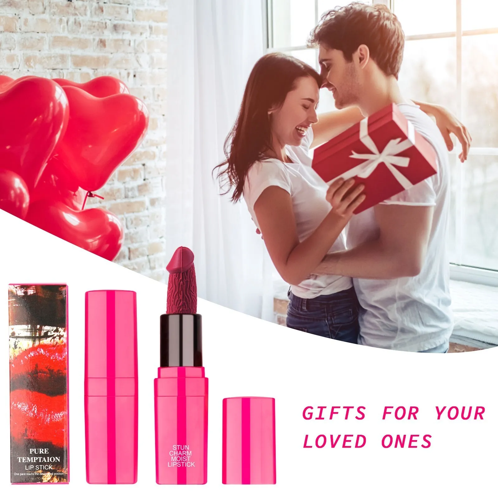 Novelty Lipstick Creative Styling Lips Matte Makeup Gift For Women Long Lasting - £9.65 GBP
