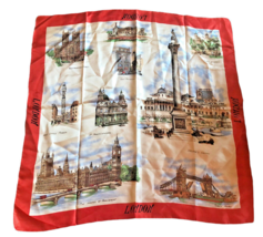 London England Scarf Vintage Head Wrap Silky Westminster Abbey St Pauls ... - £22.08 GBP