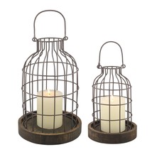 2Pc Wire Metal Cloche Set, Set Of 2, Brown - £38.74 GBP