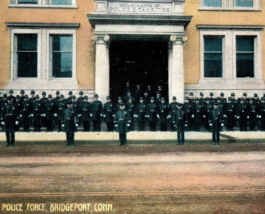 Bridgeport Connecticut Police Department Force Officers Vintage Postcard - $6.97