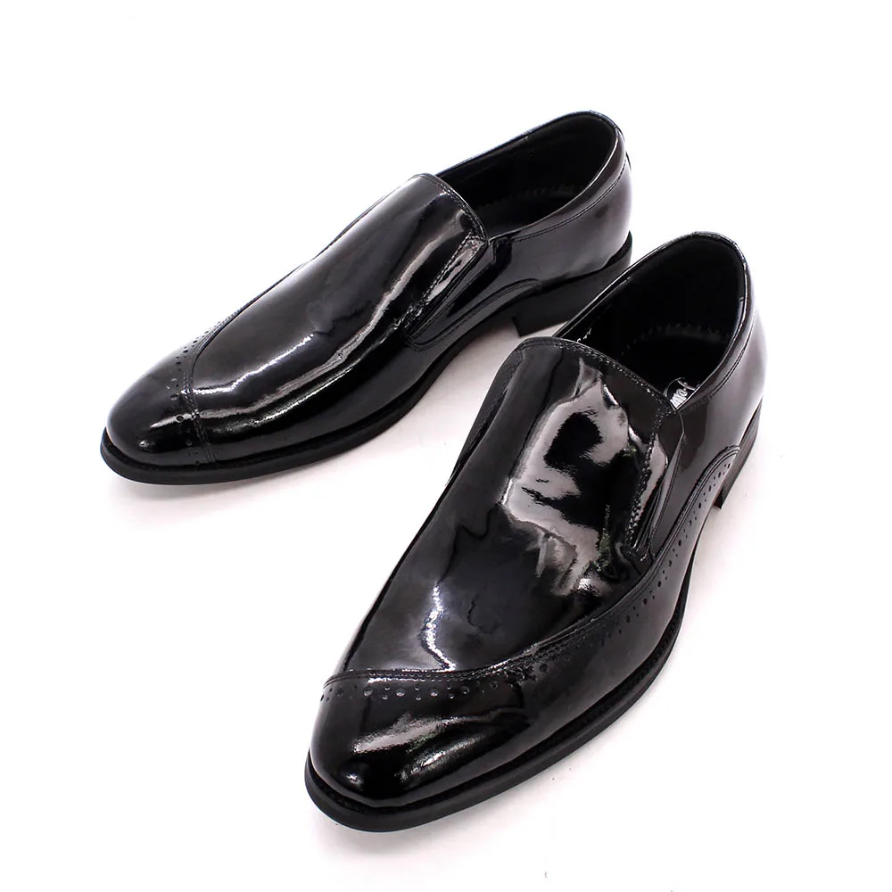 Italian Men Classic Loafers Shoes Genuine Patent Leather Office Dress Lo... - $139.83