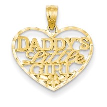 14K Yellow Gold Daddy&#39;s Little Girl Heart Pendant - £133.68 GBP