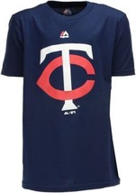 Majestic Youth Boy&#39;s Minnesota Twins Primary Logo Crew Neck T-Shirt, Blue, XL 18 - £12.45 GBP